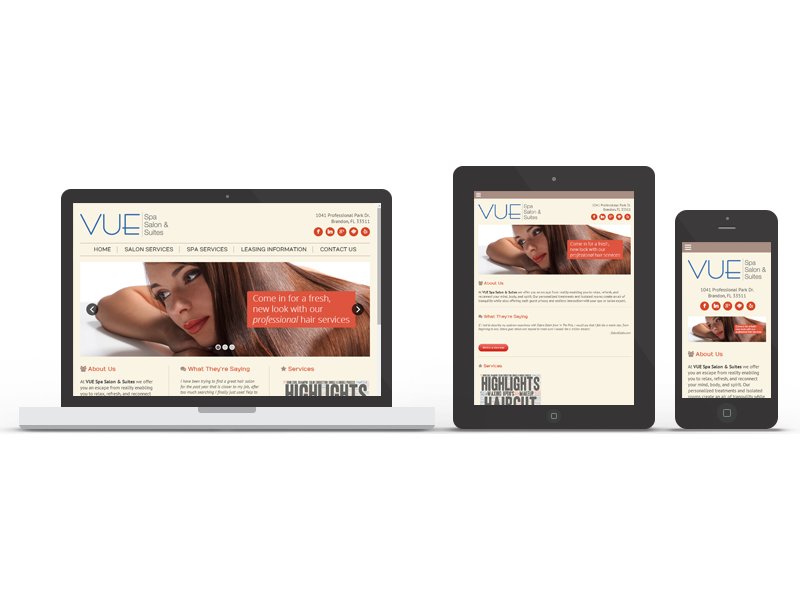 Vue Spa Salon & Suites responsive | Twelve31 Media